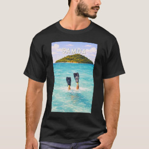 T-shirt Illustration de voyage d'art vintage Samoa