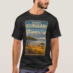 T-shirt Illustration de voyage de l'art du Mont Kilimanjar