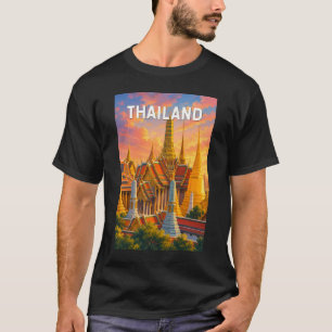 T-shirt Illustration de voyage en Thaïlande Art vintage