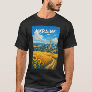 T-shirt Illustration de voyage en Ukraine Art vintage