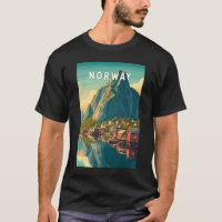 Illustration de voyage Norvège Art vintage