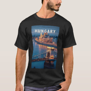 T-shirt Illustration de voyage vintage en Hongrie