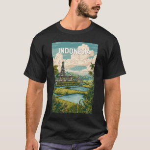 T-shirt Illustration de voyage vintage en Indonésie