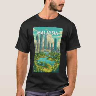T-shirt Illustration de voyage vintage en Malaisie
