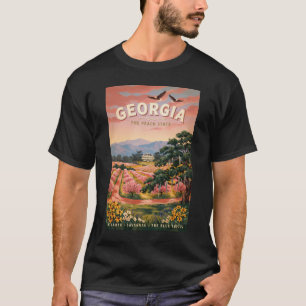 T-shirt Illustration de voyage vintage Géorgie pays