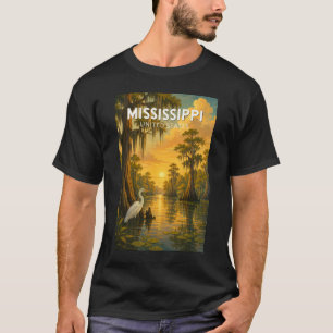 T-shirt Illustration de voyage vintage Mississippi