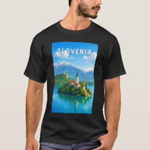 T-shirt Illustration de voyage vintage sur la Slovénie