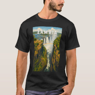 T-shirt Illustration de voyage vintage sur la Zambie