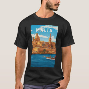 T-shirt Illustration de voyage vintage sur Malte Art