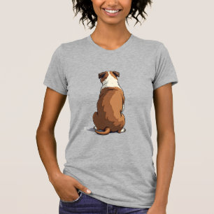 T-shirt Illustration de vue arrière de Bulldog vintage Ama