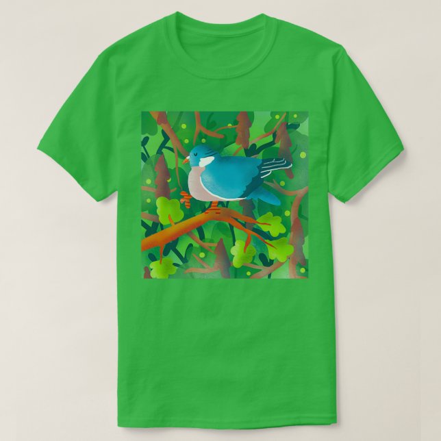 T-shirt Illustration de Wood Pigeon (Design devant)
