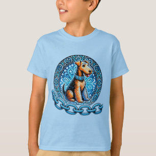 T-shirt Illustration décorative d'un chien terrier