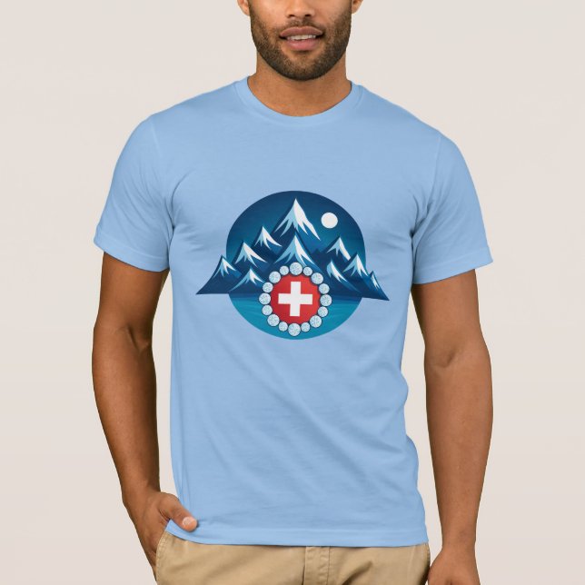 T-shirt Illustration des Alpes suisses (Devant)