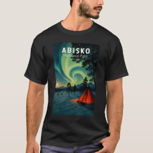 T-shirt Illustration des aurores boréales du parc national