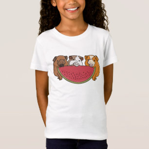 T-Shirt Illustration des Cochons de Guinée et de la pastèq
