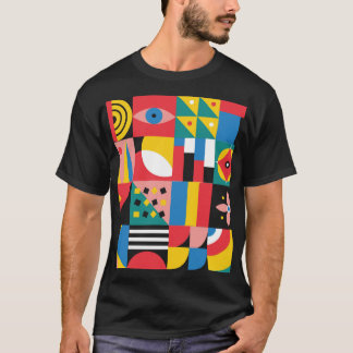 T-shirt Illustration des formes colorées géométriques néo
