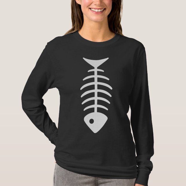 T-shirt Illustration des fossiles d'os de poisson (Devant)
