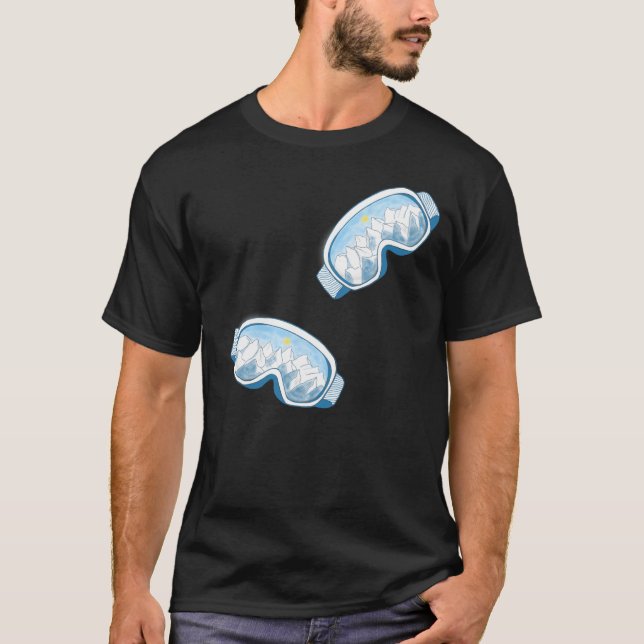 T-shirt Illustration des lunettes de ski (Devant)
