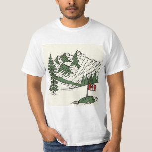 T-shirt Illustration des Montagnes Rocheuses canadiennes