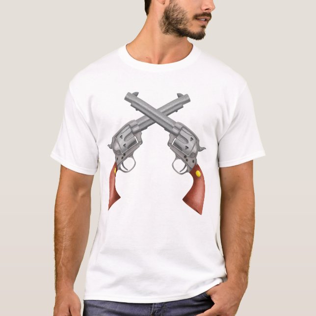 T-shirt Illustration des pistolets traversés du Vieux-Oues (Devant)