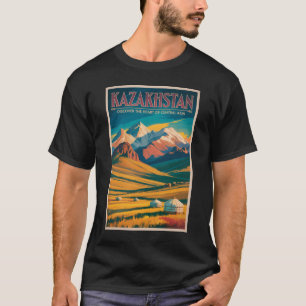 T-shirt Illustration des steppes du Kazakhstan Art de voya