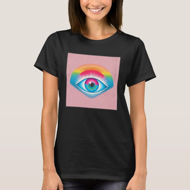 T-shirt Illustration des yeux arc-en-ciel mignons Larmes c (Devant)