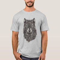 Illustration détaillée de la tête de loup Abstrait