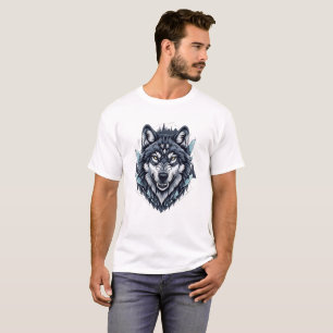 T-shirt Illustration détaillée du loup Graphique de la fau