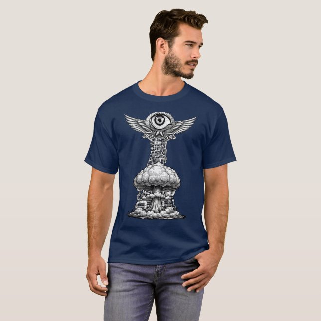 T-shirt Illustration d'explosion cérébrale Ghettoblaster  (Devant entier)