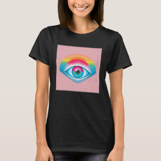 T-shirt Illustration d'œil arc-en-ciel mignon larmes color