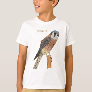 T-shirt Illustration d'oiseau américain Kestrel