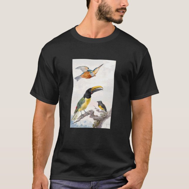 T-shirt Illustration D'Oiseau De Bruant De Kingfisher Touc (Devant)