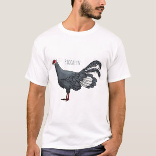 T-shirt Illustration d'oiseau de faisan à oreilles bleues