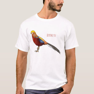 T-shirt Illustration d'oiseau de faisan doré