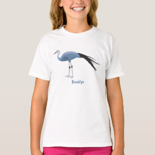 T-shirt Illustration d'oiseau de grue bleue