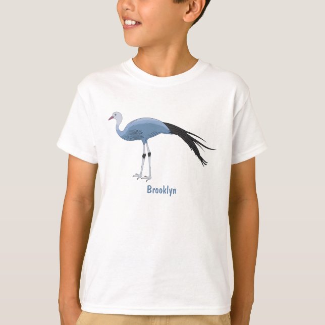 T-shirt Illustration d'oiseau de grue bleue (Devant)