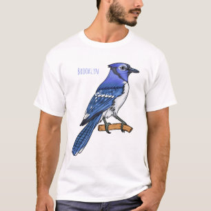 T-shirt Illustration d'oiseau de jay bleu