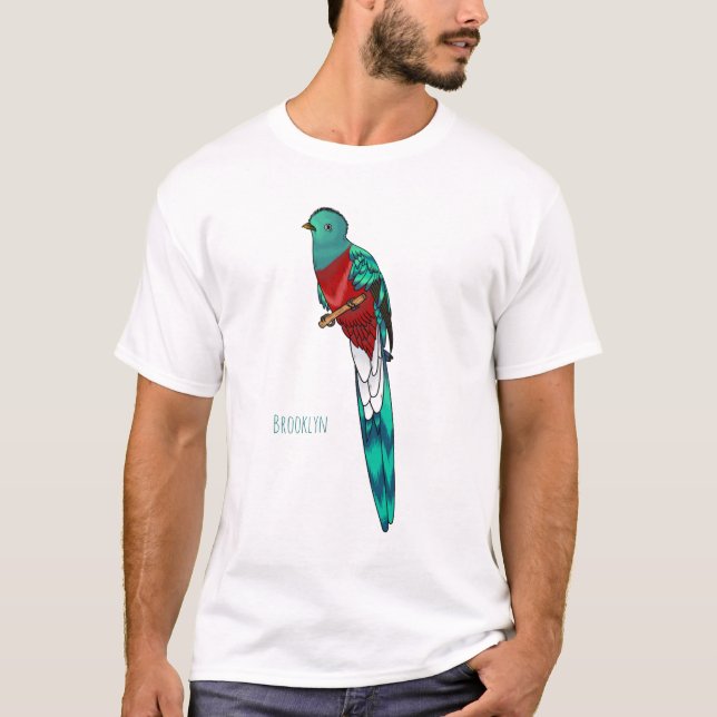 T-shirt Illustration d'oiseau de quetzal resplendissant (Devant)