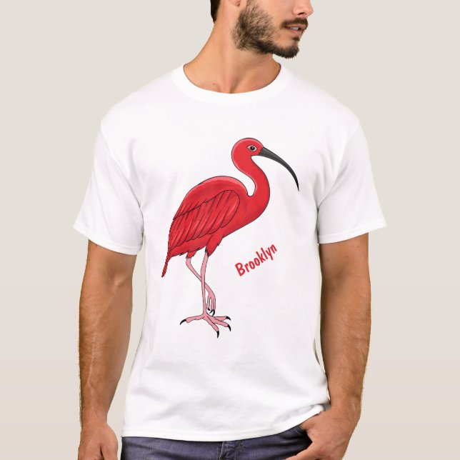 T-shirt Illustration d'oiseau Scarlet ibis (Devant)