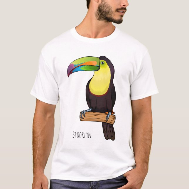T-shirt Illustration d'oiseau toucain à bec de Keel (Devant)