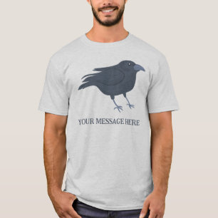 T-shirt Illustration d'oiseaux de Corneille Noire personna