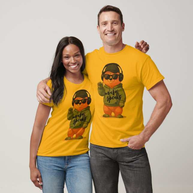 T-shirt illustration d'ours cool, (Unisexe)