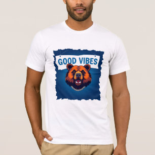 T-shirt Illustration d'ours gras avec slogan inspirant