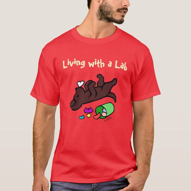 T-shirt Illustration drôle de bande dessinée de Labrador (Devant)