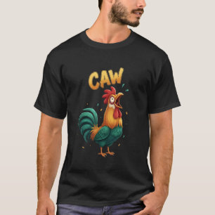 T-shirt Illustration drôle de coq qui chante Animal de fer