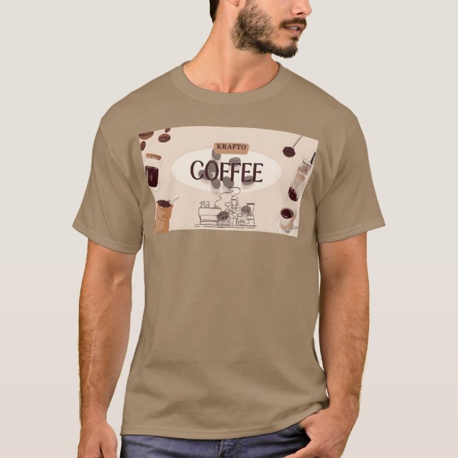 T-shirt Illustration drôle de Krafto Coffee (Devant)