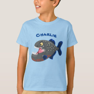 T-shirt Illustration drôle de piranha affamée
