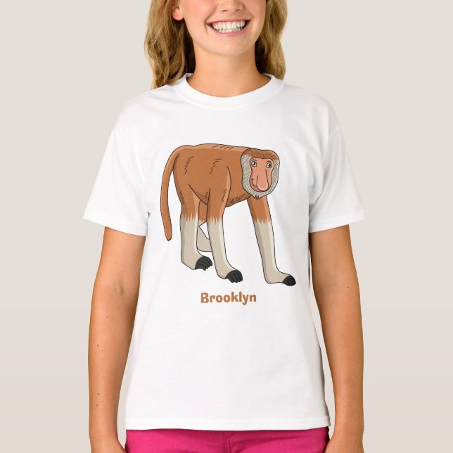 T-shirt Illustration drôle de singe proboscis (Devant)