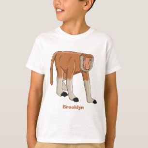 T-shirt Illustration drôle de singe proboscis