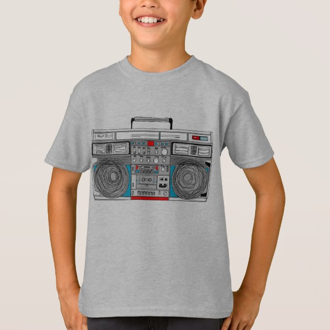 T-shirt illustration du boombox 80s (Devant)